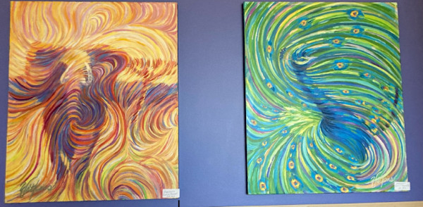 Elephant and Peacock swirl