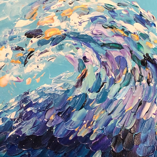 Mermaid Wave- Blue - Porthole View by Jenny E. Dennis
