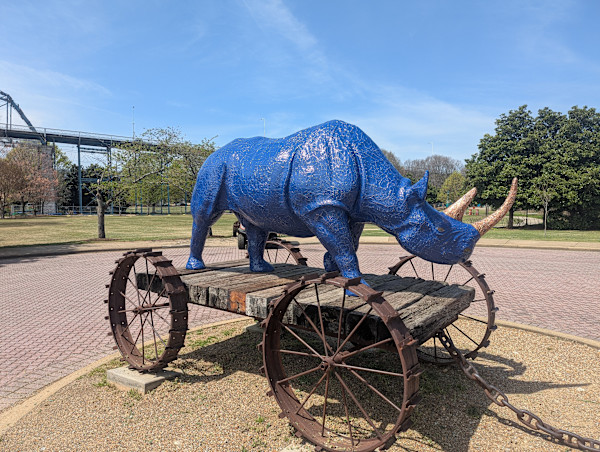 Rhino Pull Toy/Blue Boy Pull Toy #1 by John Petrey