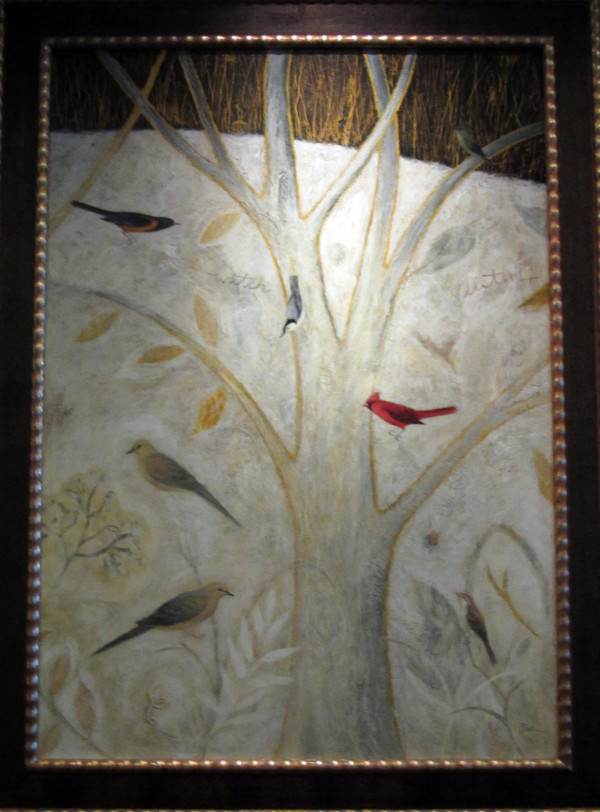 Triptych (birds) (with cardinal) by Suzanne Stryk
