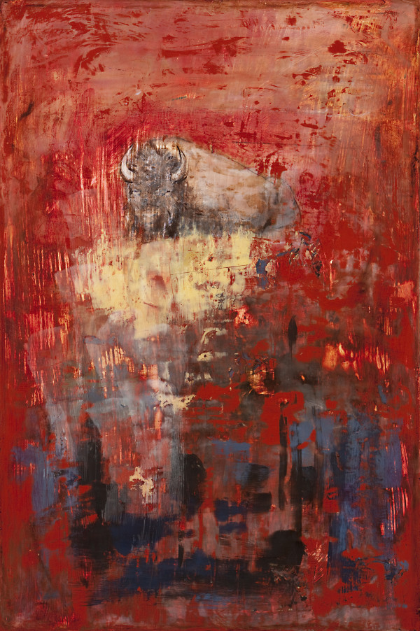 Buffalo on Red by Amanda Wilner