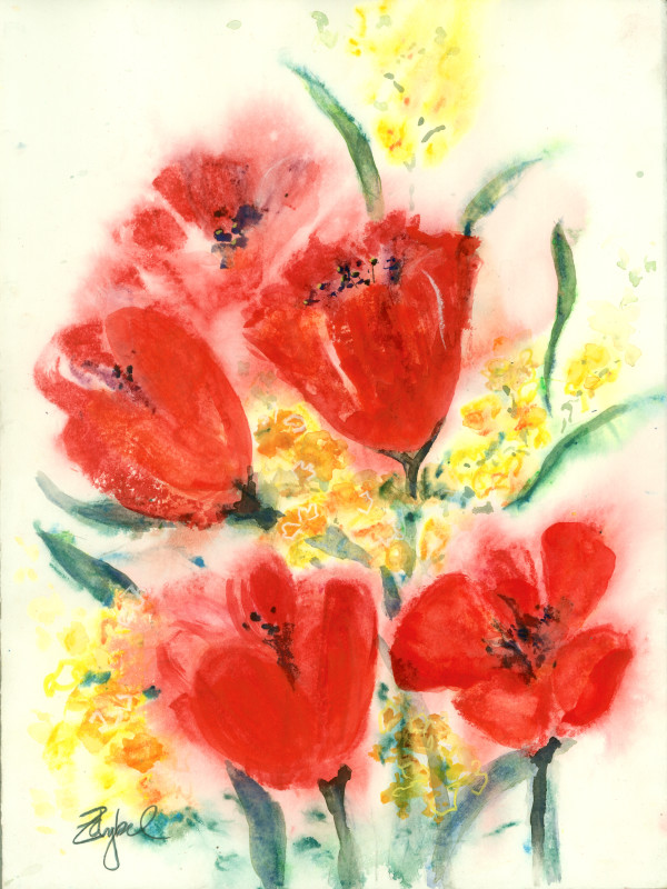Tilted Tulips 2 by Rebecca Zdybel