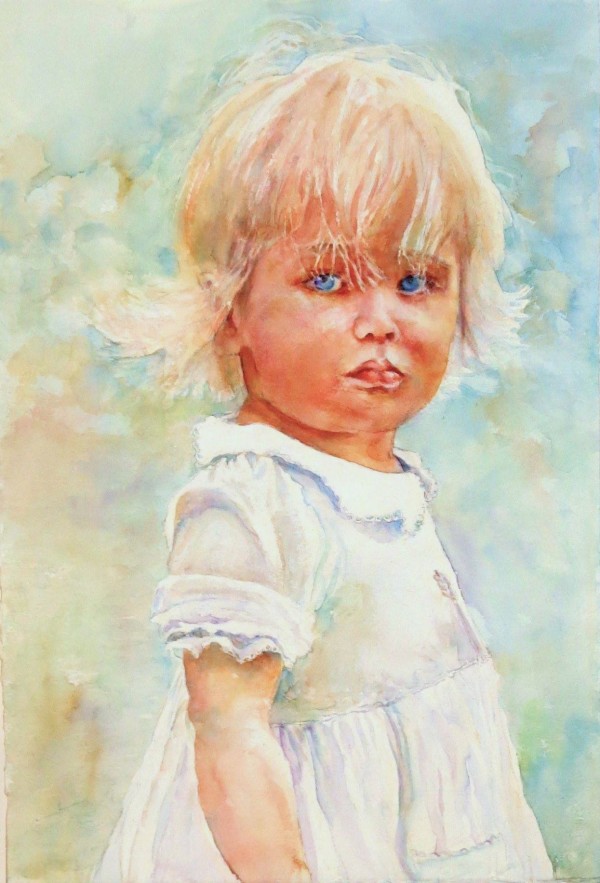 Young Girl in a White Dress by Rebecca Zdybel