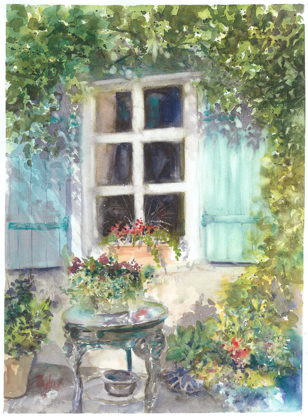 Courtyard at Le Vieux Covent by Rebecca Zdybel