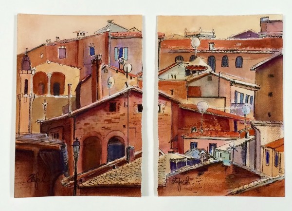 Rooftops of Sienna by Rebecca Zdybel