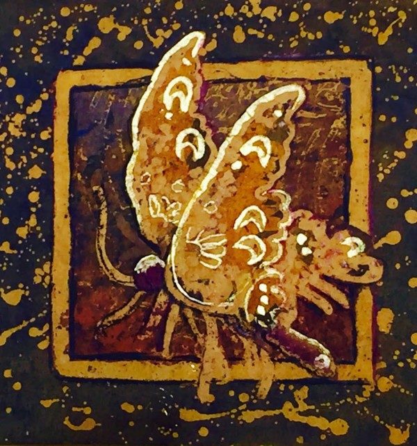 Batik Butterfly with Gold by Rebecca Zdybel