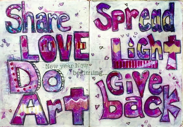 Share Love Spread Light Do Art Give Back by Rebecca Zdybel