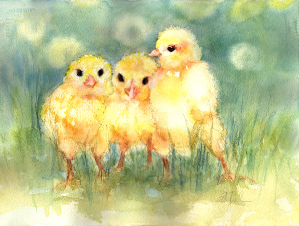 Dandy Chicks with Dandylions by Rebecca Zdybel