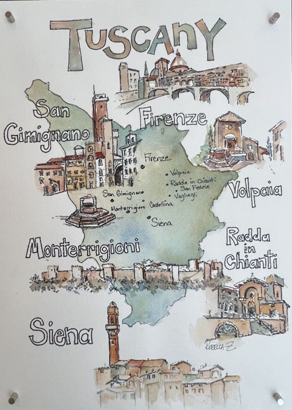 Tuscany Map 1 by Rebecca Zdybel