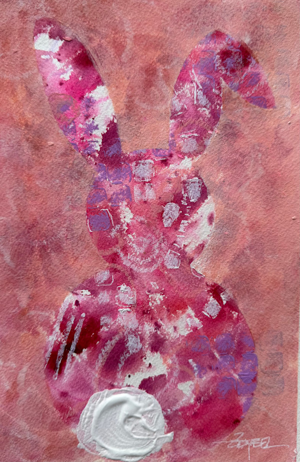 Bunny Tail Silhouette  in Pastel peach by Rebecca Zdybel, Image 1.