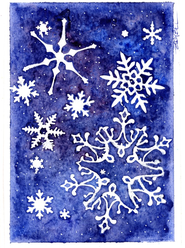 Indigo Snowflakes by Rebecca Zdybel
