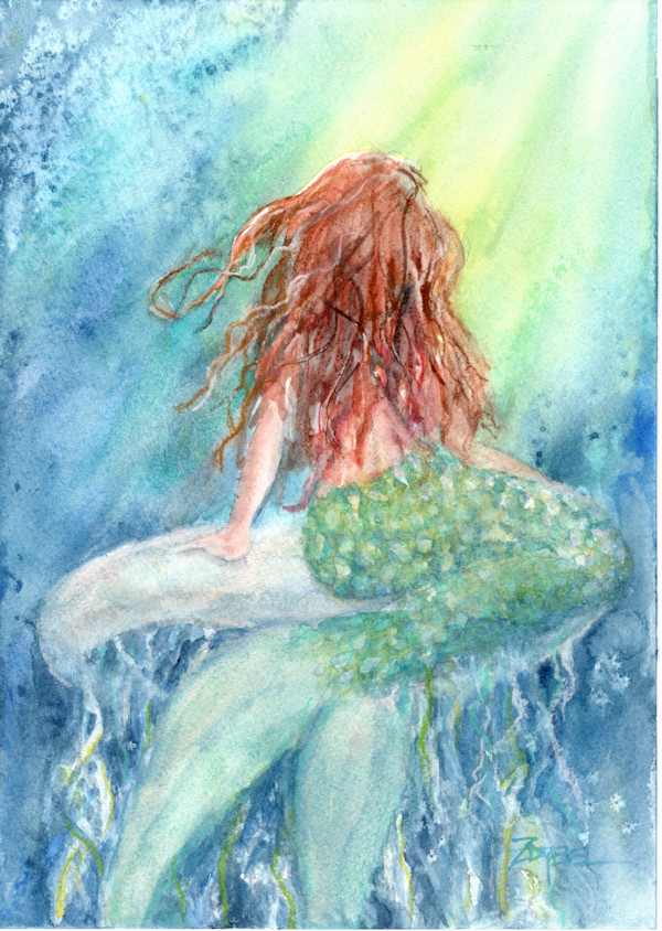 Little Mermaid on Jellyfish by Rebecca Zdybel, Image 1.