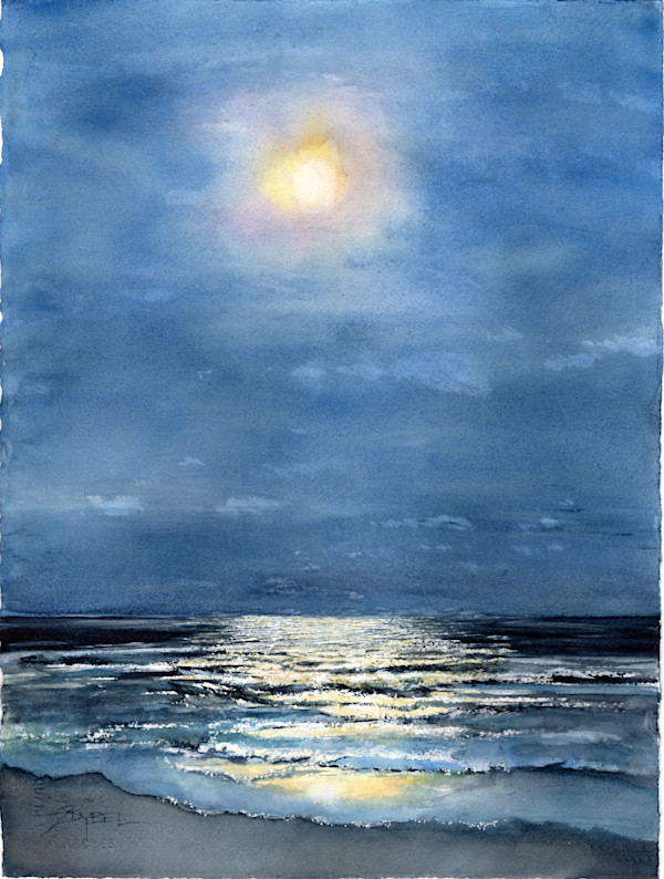 Moonrise Over Ocean by Rebecca Zdybel, Image 2.