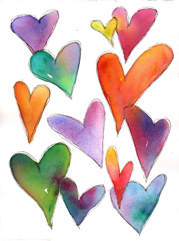 A Dozen Colorful Hearts by Rebecca Zdybel