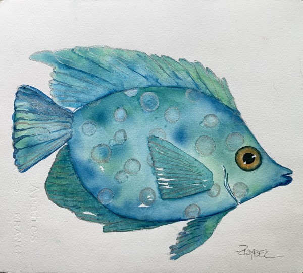Spotted Swimmer in Teal and Silver by Rebecca Zdybel