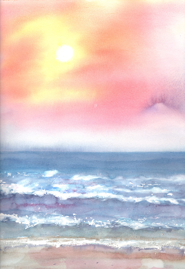 Pastel Ocean Sunset by Rebecca Zdybel