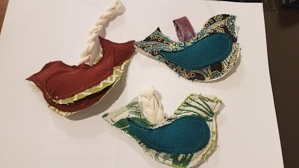 Fabric  2024 Holida Birds by Irene Bee Kain