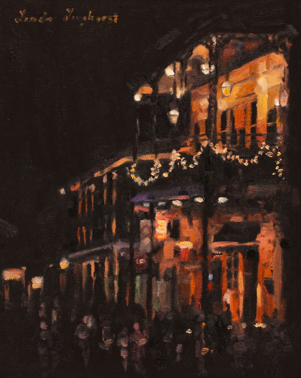Bourbon Street at Night by Linda Langhorst