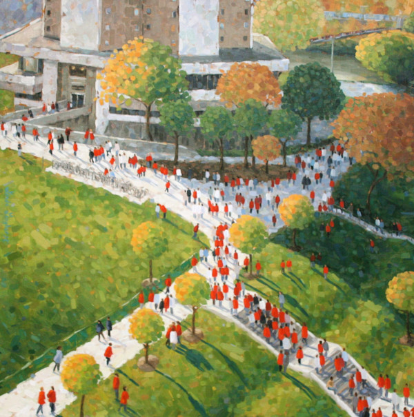 Exodus (Leaving Ohio Stadium) by Linda Langhorst