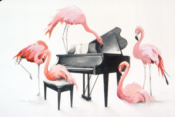 Flamingos on my Piano by Linda Langhorst