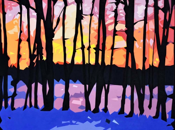 Variation on a Winter Sunset by Valerie Timmons