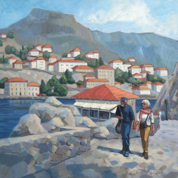 Just A Bit Further - Hydra, Greece by Linda Hugues