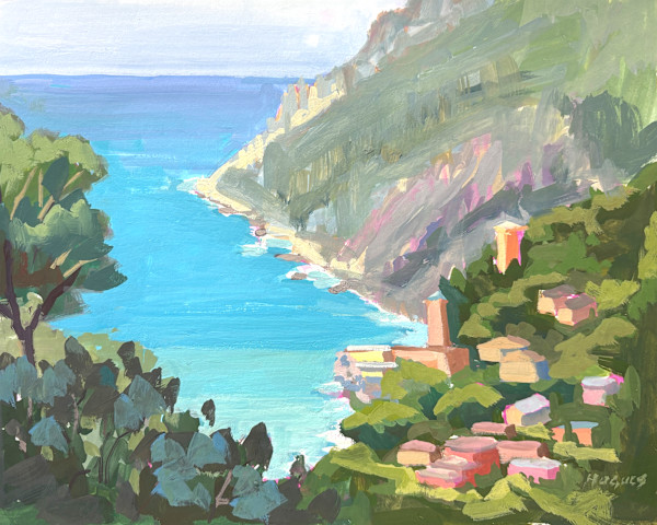 Above New Town - Monterosso, Italy by Linda Hugues