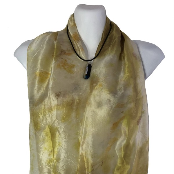 Eco Dyed Silk Scarf  ( Pomegrante-alum) by Nada Murphy