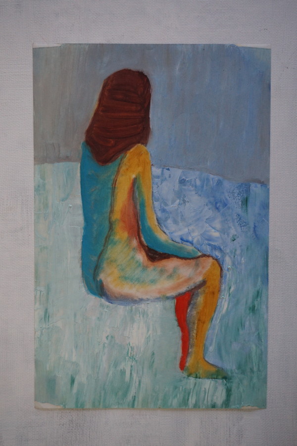 Seated Figure with Red Leg by Eric Jones