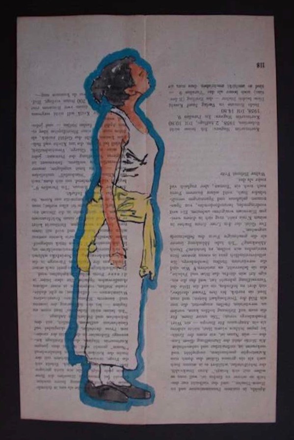 Woman with Blue Outline by Eric Jones