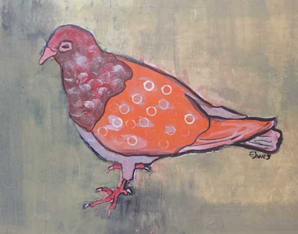 Ginger Pigeon with White Spots by Eric Jones