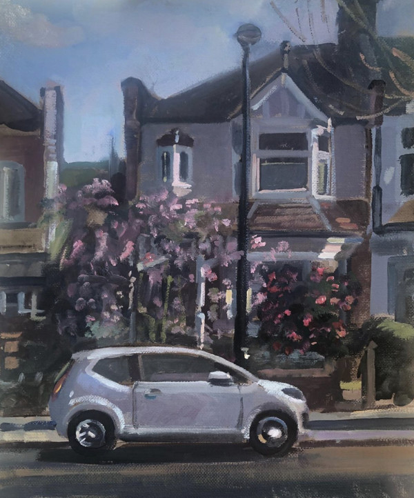 Pink House with blossom, Farrer Road by Alan Lancaster