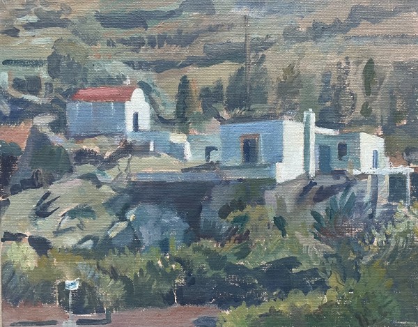 Church and Vill Comp, Patmos, Greece by Alan Lancaster