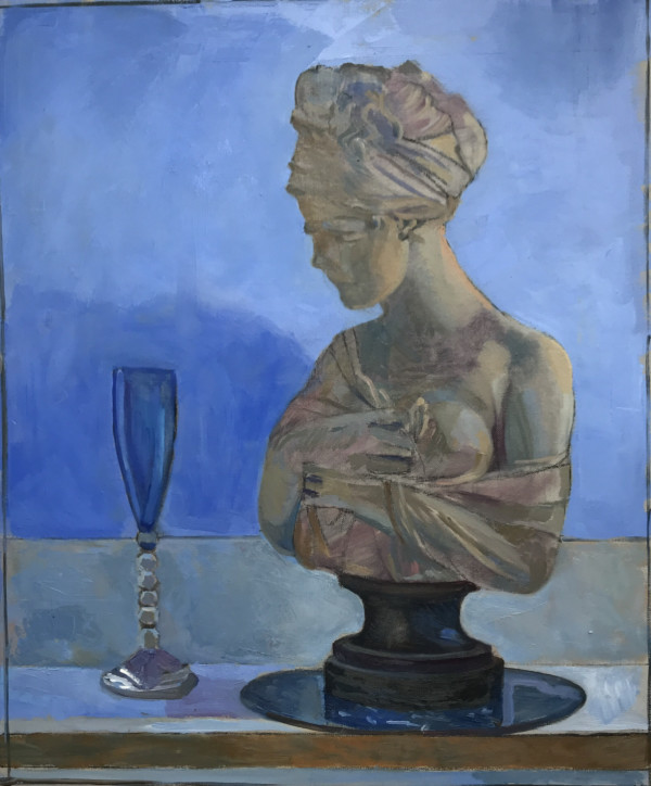 Statue with a Blue Glass by Alan Lancaster