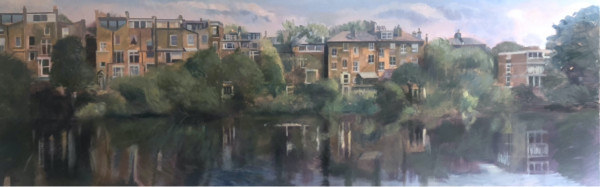 Hampstead Pond Panoramic View. Hampstead. London by Alan Lancaster