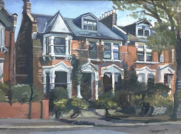 Double fronted red brick house in Mountview Road. North London by Alan Lancaster