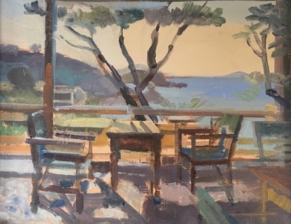 Vie over Vagia from the Vagia Cafe and Restaurant. Patmos. Greece by Alan Lancaster