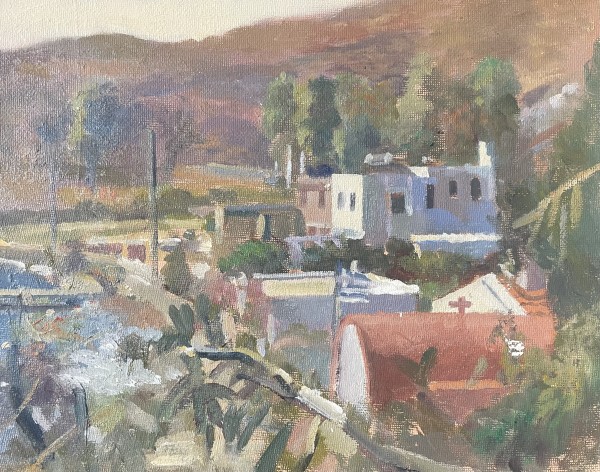 View Towards Benitos from the Coastal Road. Patmos, Greece by Alan Lancaster