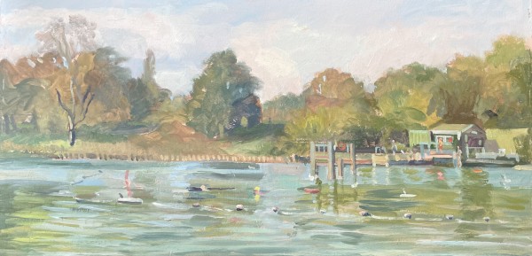 Late Summer, Hampstead Men's Pond. Hampstead by Alan Lancaster