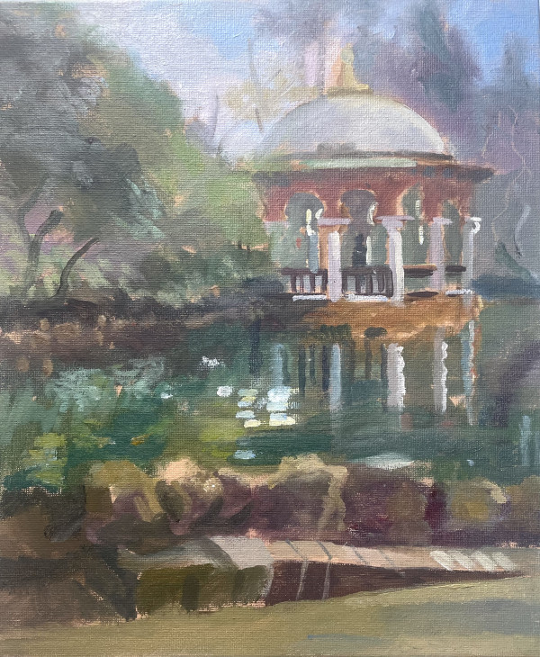 Morning Mist on The Gazebo in Maria Luisa, Park, Seville, Spain by Alan Lancaster