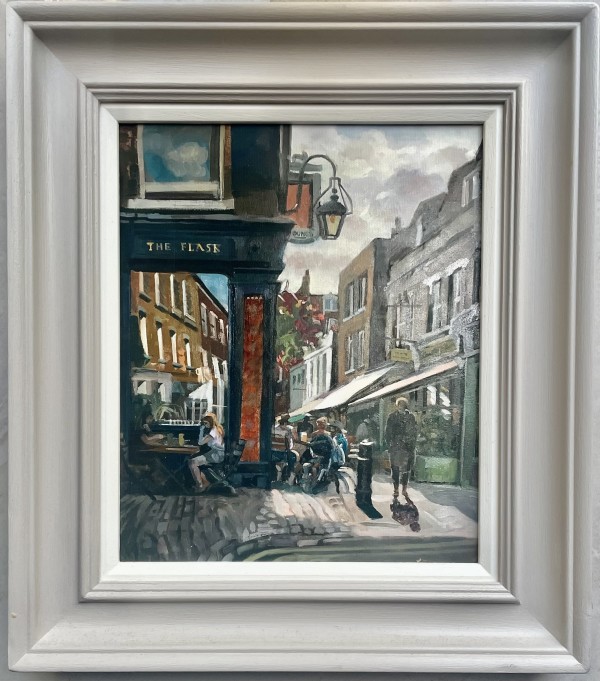 Print of The Flask in Hampstead (Giclee on Canvas with Frame) by Alan Lancaster