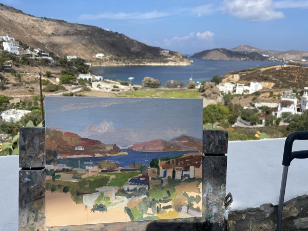 View over Sapsilla from the Pleiades Bar and Restaurant, Patmos, Greece by Alan Lancaster