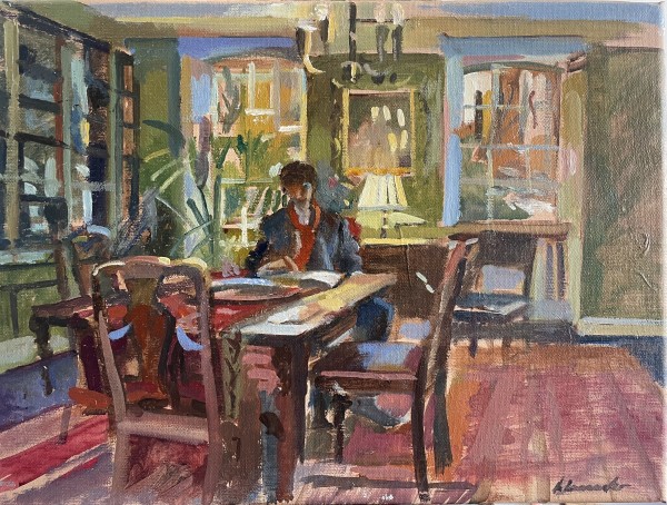 Maze Working in the Library at Burgh House. Hampstead by Alan Lancaster