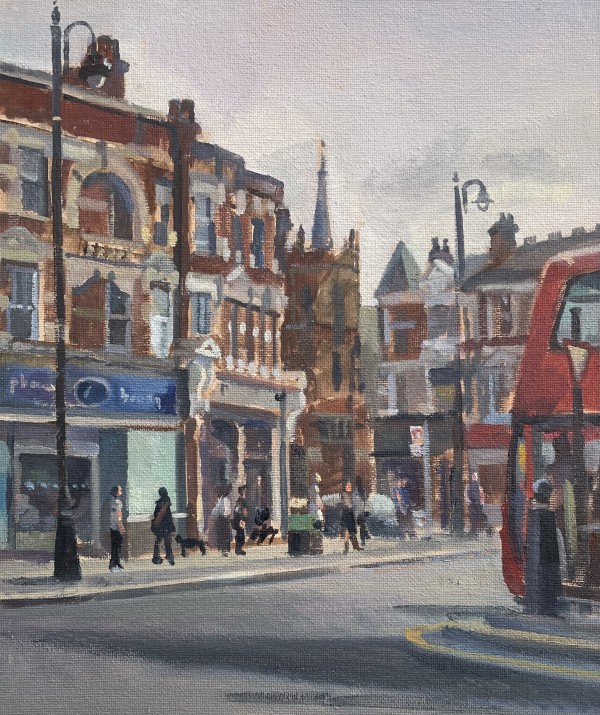 Muswell Hill Roundabout, London on an Overcast Day by Alan Lancaster