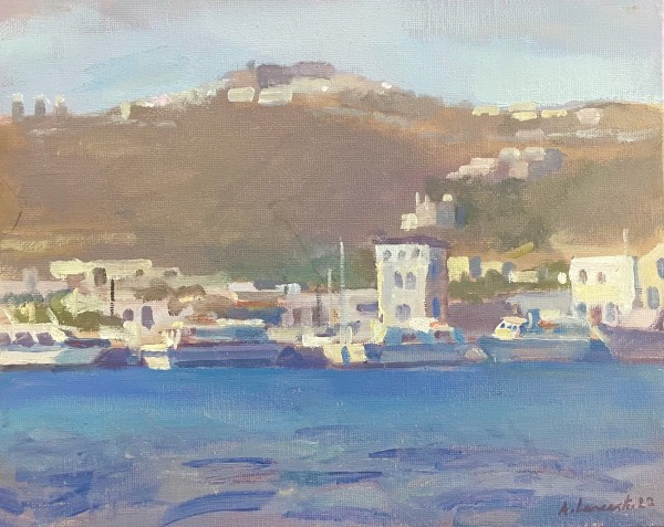 Patmos Harbour in the Afternoon, Greece by Alan Lancaster