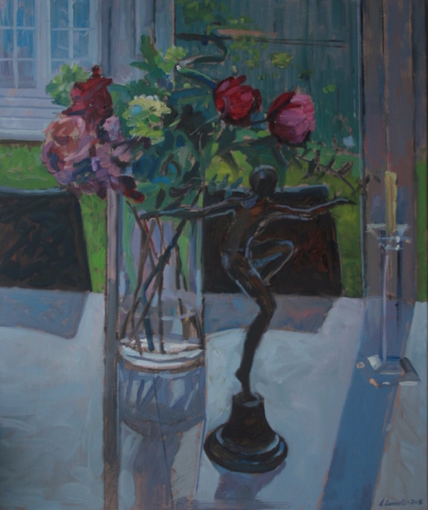 Still life with Statue and a Candle by Alan Lancaster