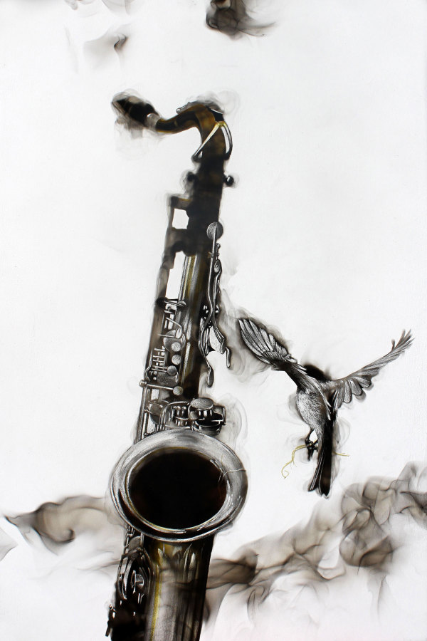 Smoky Saxophone by Steven Spazuk