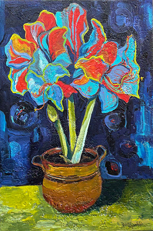 Amaryllis in a Pot by Sharron Schoenfeld