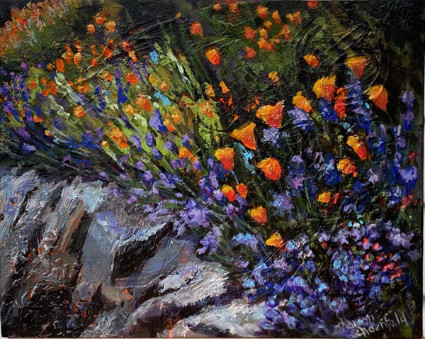 Flowers on the Rocks by Sharron Schoenfeld