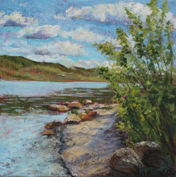 Sunlit Riverbank by Sharron Schoenfeld